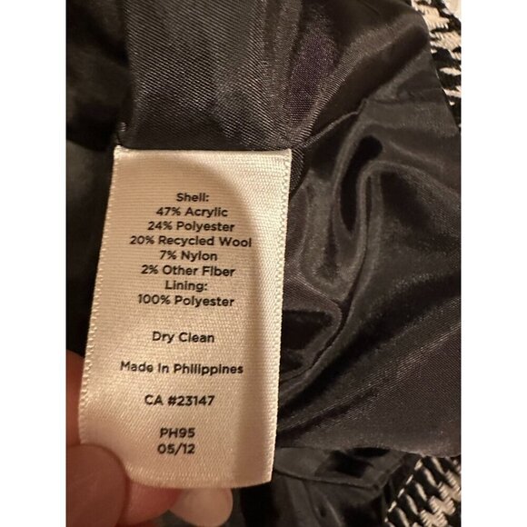 EUC Talbots Woman 18W Houndstooth Jacket Coat 4 Button Wool Blend Lined - Picture 6 of 6